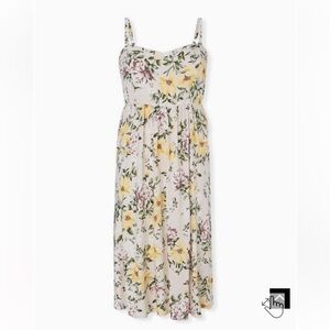 NWT TORRID Ivory Floral Challis Midi Dress